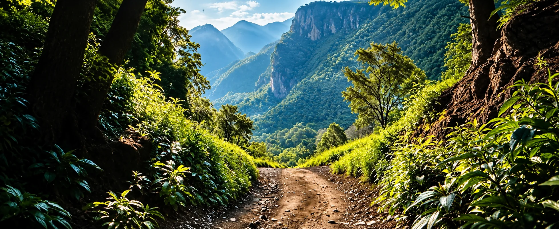 A wooded mountain trail