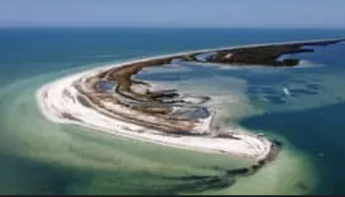 Aerial reference image of the coastal islands; shoreline conditions change over time.